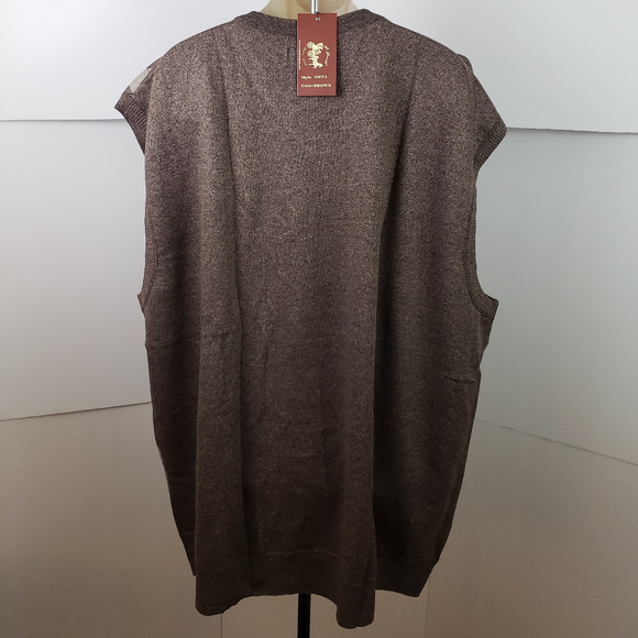 3X Mens V Neck Brown Argyle Sweater Vest 3XL XXXL - Picture 5 of 5